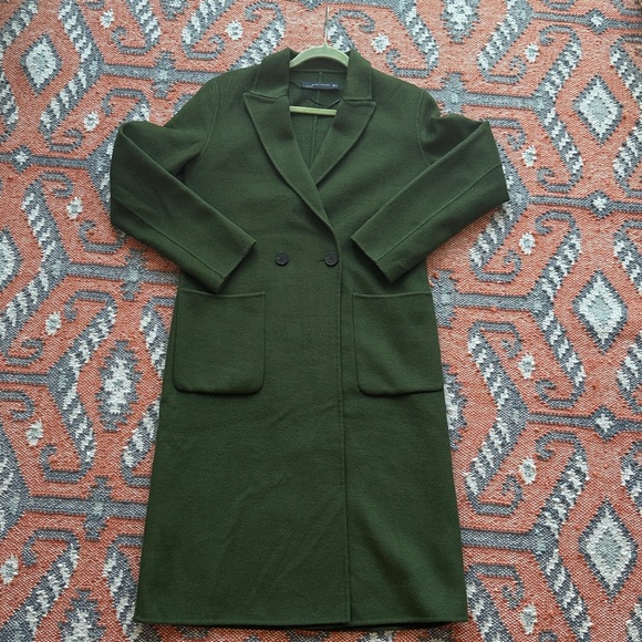 Zara Double breasted green wool blend coat S - Picture 10 of 13